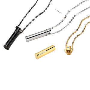 Pendentif ouvert pour cendres funéraires d'animaux de compagnie, en acier inoxydable, résistant à l'eau, sans ternissement, avec zircon, pour colliers de bijoux de mode raffinés - Product Image 1