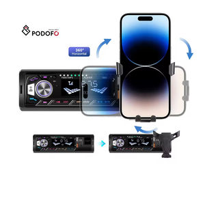 Reproductor MP3 para Auto Podofo, 1 Din, con Carga USB, FM, Bluetooth, Entrada AUX, Retroiluminación a Color + Soporte para Teléfono, OEM - Product Image 1