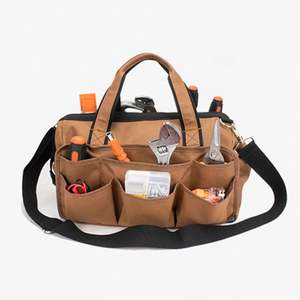 Sac à outils robuste personnalisé de grande taille en Oxford 600D avec polyester PC et polyester, sac de rangement portable pour électricien - Product Image 5