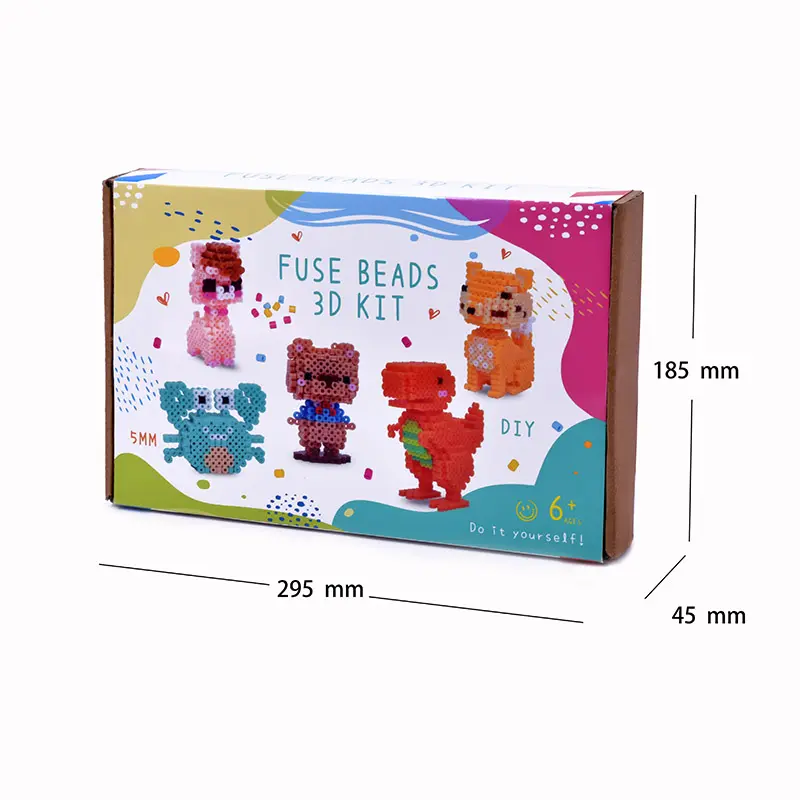 Trending Products 2023 New Children's Toys Fox Dinosaur Plastic Fuse Beads Fun Games 3D Puzzle Fuse Beads Kit