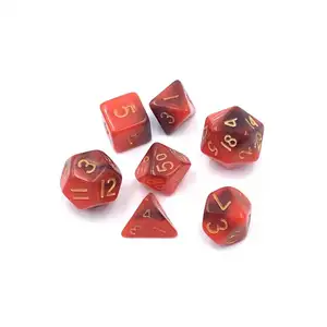 New custom hot sales Reddish black dnd rpg dice acrylic mini Plastic dice polyhedron d6 dice tray