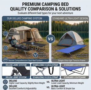 Lit de camping pliable, léger et portable, pour dormir en plein air, pour les voyages, la randonnée, la sieste au bureau - Product Image 4
