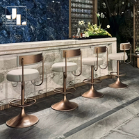 Chaise de bar de luxe de style moderne pour hôtel, restaurant, villa, salle à manger, cadre en métal, rembourrage en tissu, chaise haute, mobilier