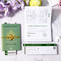 Nouvelle Arrivée Carte de Vœux Personnalisée avec Dorure à Chaud, Livret d'Embarquement Enveloppe Design Unique Cartes d'Invitation de Mariage Type Passeport