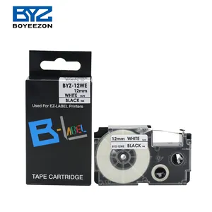 Hot Sales BYZ-12WE XR-12WE Compatible Label Tape 12mm Printer Ribbon Label Cartridge