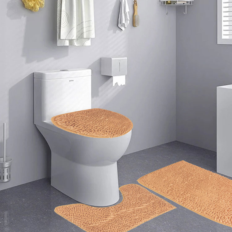 Оригинальный заводской роскошный мягкий моющийся набор из 3 предметов для ванной комнаты с нескользящим ворсистым ковриком для ванной