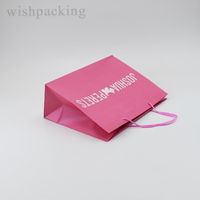 Sac en papier personnalisé de haute qualité pour veste de tricheur vent chaussures pull vêtements logo imprimé FSC rose luxe grand sac en papier pour le shopping