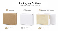 Ensemble personnalisé de 3 bougies LED rechargeables en plastique à piliers blancs scintillants avec charge USB pour la décoration de la maison et des mariages