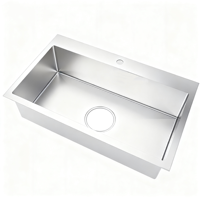 Éviers de cuisine sous plan multifonctionnels de luxe de 33 pouces en acier inoxydable SS304, évier coréen à cuve unique, moderne et gaufré avec 162/185