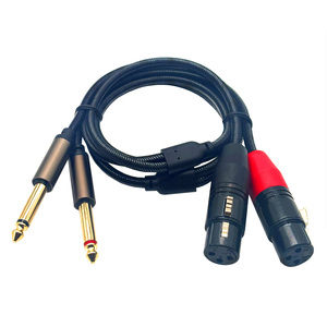 XLR 母头转 <span class=keywords><strong>1</strong></span>/<span class=keywords><strong>4</strong></span> 英寸 TS 电缆 2 XLR 母头转 2 X 6.35 毫米四分之一英寸 TS 单声道 Y 型分线器音频连接麦克风电缆扬声器 - Product Image 6