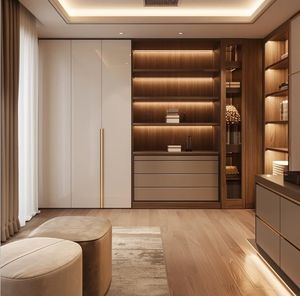 Armoire moderne minimaliste en gros, dressing, grand rangement, organisateur personnalisé, armoire de chambre à coucher, meubles de chambre à coucher, armoire avec éclairage LED - Product Image 6