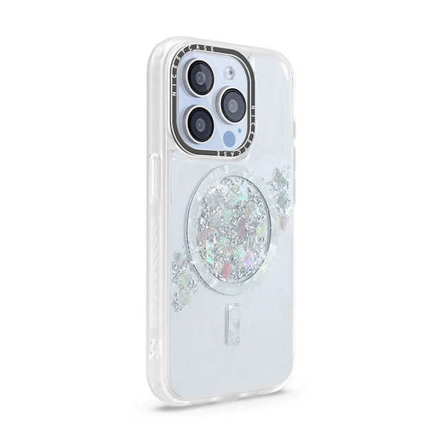 Custom Natural Mother of Pearl Phone Case 3 in 1 Anti Yellow ResinTPU Magnetic Cell Phone Case for iPhone 16 15 14 13 Pro Max
