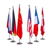 Drapeau personnalisé sur pied pour intérieur 3x5 pieds, vente en gros d'usine, base argentée, pour salle de conférence