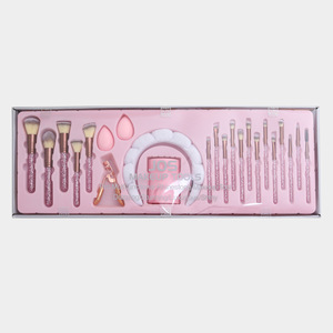 23 mảnh pha lê Bột trang điểm bàn chải thiết lập Kim Cương Headband lông mi Curler đa mục đích mặt công cụ trang điểm hộp Quà tặng bàn chải trang điểm - Product Image 5