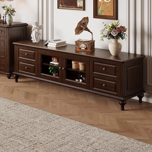Modern Style Solid Wood Extendable TV Cabinet and <strong>Side</strong> <strong>Table</strong> Set Home <strong>Storage</strong> and Display Living Room - Product Image 3