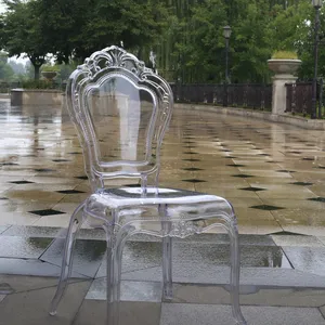 Прозрачные прозрачные пластиковые обеденные стулья принцессы из поликарбоната для свадебного ужина на улице