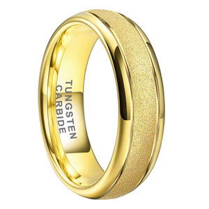 하이 퀄리티 로즈 골드 골드 블랙 도금 샌드 블라스트 텅스텐 반지 여성 남성 패션 약혼 웨딩 밴드 - Product Image 5