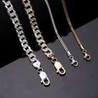 Délicat personnalisé Long Link 925 Sterling Silver Twists Gold Filled Rope Snake Chain Colliers pour femmes et hommes