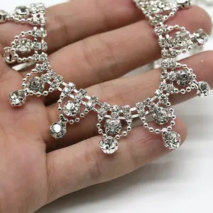 Wholesale Bling Bling Clear Rhinestone Trim Appliques And Trimmings Rhinestone Tassel Crystal Chain For Decoration
