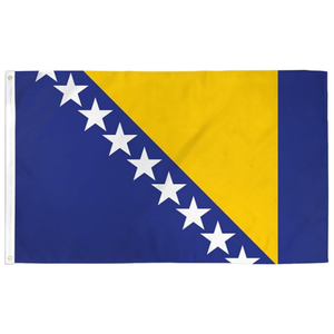 Drapeau de la Bosnie-Herzégovine 3x5 pieds, grand drapeau allemand simple face pour événements sportifs, matchs de football, fêtes, défilés, personnalisable - Product Image 1