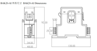 Capteur de courant alternatif Acrel BAK20-AI/KIC à noyau divisé série BA, sortie CC 0/4-20mA ou RS485 Modbus RTU pour PLC