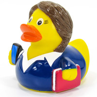 Jouets de bain personnalisés en forme de canard en caoutchouc PVC imprimés en masse incorporant des motifs