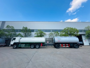 Su misura 25m ³ camion petroliera nuova condizione 8x4 ruote motrici trasmissione manuale materiali in acciaio alluminio Design completo rimorchio - Product Image 2