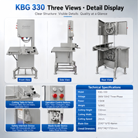 Nouvelle machine à scier les os Butchers Boy KBG330 avec commande automatique, haute capacité 780 kg/h pour la découpe de viande congelée et d'os frais