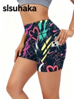 Shorts de yoga taille haute pour femme, imprimé marbre, effet push-up, avec poche, personnalisable avec logo, OEM ODM, marque privée, fitness