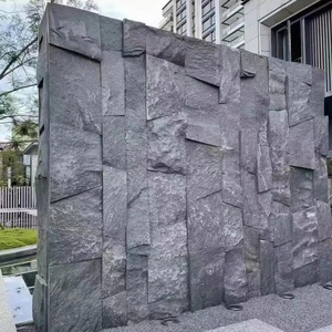 Popular piedra de granito gris oscuro piel pared cadding seta piedra para decoración Exterior e Interior - Product Image 1