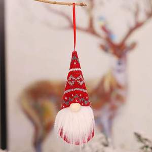 Adorno navideño de gnomos de peluche hechos a mano, decoración colgante para árbol, decoración navideña para el hogar - Product Image 6
