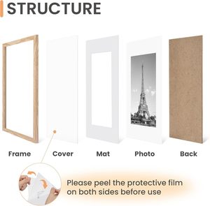 Cornici per <span class=keywords><strong>Foto</strong></span> A4 e A3, Cornici per Poster 6x8, Set di Cornici in <span class=keywords><strong>Legno</strong></span> Nero da 3, 4 e 6 Pezzi - Product Image 4