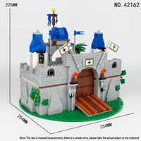 Jouet en briques en plastique pour enfants, mini figurine de chevalier antique, château médiéval, blocs de construction
