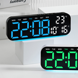Đa chức năng nhà thông minh có thể sạc lại LED kỹ thuật số Đồng hồ báo thức RGB Neon bảng đồng hồ tùy chỉnh đồng hồ cho bàn - Product Image 2