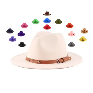 2022 Großhandel heißer Verkauf Qualität breite Krempe Filz große Panama Herren Mädchen Hüte Luxus Jazz Fedora Stroh Panama Mütze Hut mit Box