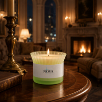 Bougie aromatique de luxe créative en cire de soja et de noix de coco, dégradé de couleurs, promotionnelle, vente en gros, NOVA |   Décorations artisanales pour la maison, bars de Diwali