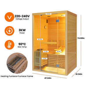 ห้องซาวน่าไม้โอคูเม่แบบทันสมัยของ Ambohr US Stocks พร้อมประตูกระจก ห้องอบไอน้ำแห้ง ใช้พลังงานไฟฟ้า เป็นมิตรกับสิ่งแวดล้อม เหมาะสำหรับใช้ในบ้าน - Product Image 2