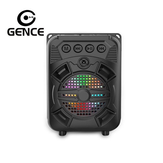 GENCE ZQS1315 Plastic Speaker Cube USB Flash Drive with TWS for 5W RGB LED Lighting-Outdoor Portable
