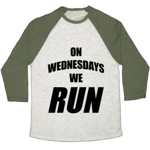 On Wednesdays We Run Unisex Tri-Blend <b>Baseball</b> <b>Tee</b> - Product Image 3
