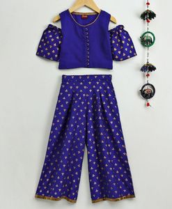 Premium Twisha Girls <b>Top</b> with Printed Palazzo Stylish Kids Traditional <b>Festive</b> Wear (6 Months - 14 Years) - Product Image 1