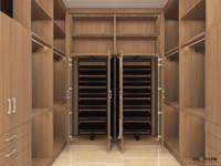 Armoire ouverte en bois sur mesure, directement de l'usine, avec dressing et îlot central, pour chambre à coucher