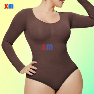 Wholesale Seamless Breathable Spandex Body Shaper Tummy Control Sexy Women Shapewear Long Sleeves Bodysuit