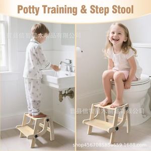Foldable Wooden Children's <b>Chair</b> Adjustable Height For Kids 3-6 Years <b>Old</b> Home Use - Product Image 4