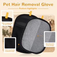 Gant de toilettage pour animaux de compagnie, lavable, avec logo personnalisé, en polyester, pour le nettoyage des poils de chien et de chat