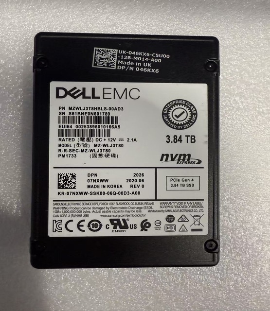 Enterprise SSD for dell EMC 3.84TB 07NXWW 7NXWW NVMe PCIe Gen4 SSD MZ-WLJ3T80 MZWLJ3T8HBLS-00AD3 Module