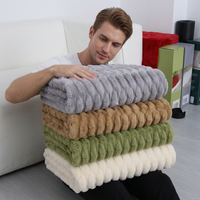 Plaid décoratif 3D Jacquard Bulle Popcorn, doux, moelleux et confortable, pour canapé et lit, lavable en machine