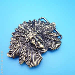 Hebilla de Cinturón de Aleación de Zinc Tallada a Medida con Diseño de Figura de Bronce Estilo Vintage para Uso Deportivo - Product Image 1