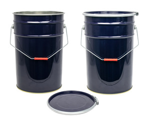 Cubo con asa de fianza con tapa de anillo de acero, 25L azul de lata de hojalata, tambor químico de pintura personalizado - Product Image 5