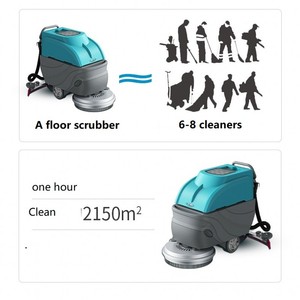 <b>Floor</b> Scrubber Walk Behind Battery Cleaning Machine Automatic <b>Mop</b> Cleaner Hand Push <b>Floor</b> Scrubber - Product Image 2