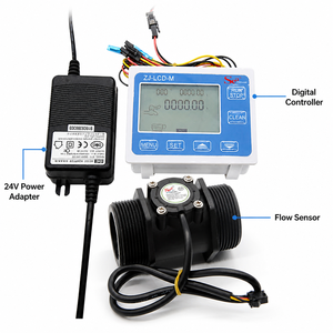 เครื่องวัดอัตราการไหลแบบอัจฉริยะ DN40 พร้อมจอแสดงผล ตัวควบคุมเซ็นเซอร์วัดการไหลของน้ำขนาดเส้นผ่านศูนย์กลางใหญ่ 0-9999 ลิตร ขายส่ง - Product Image 1
